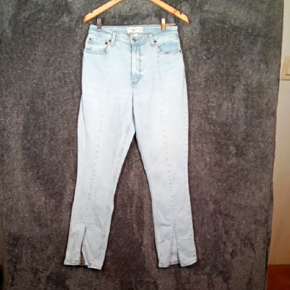 Abercrombie & Fitch High Rise Blue Denim Jeans Skinny Curve Love Size 29 - Picture 1 of 8